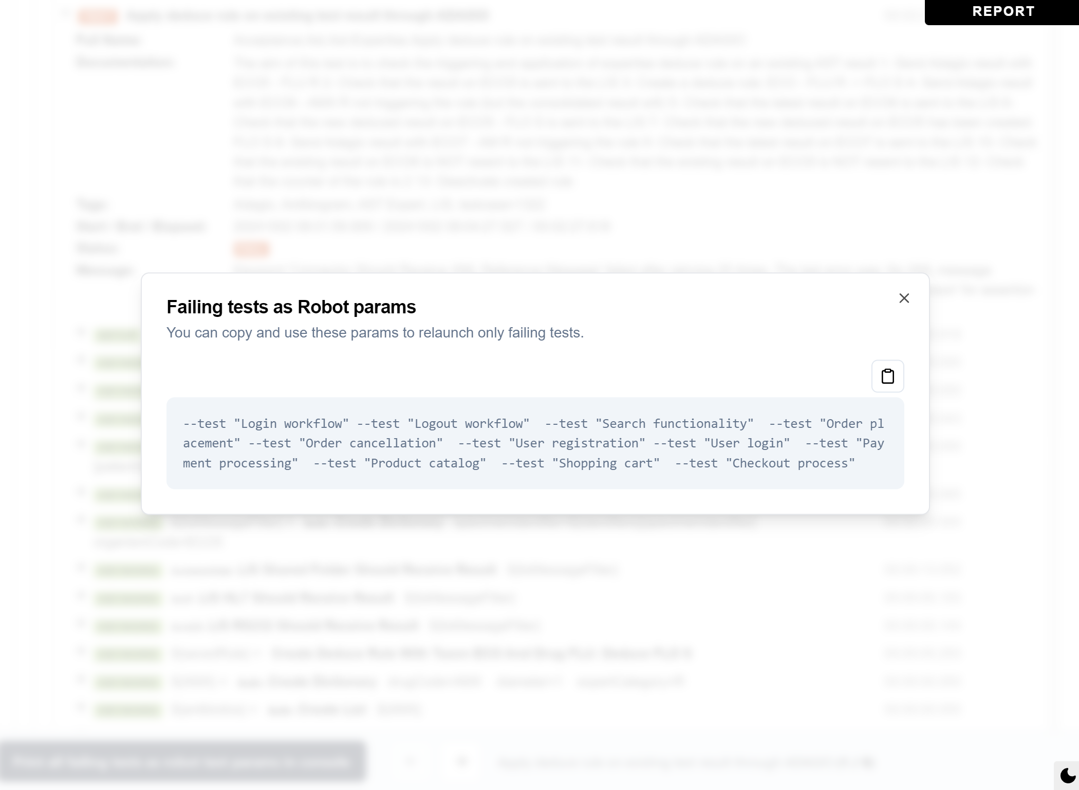 An example of the modal