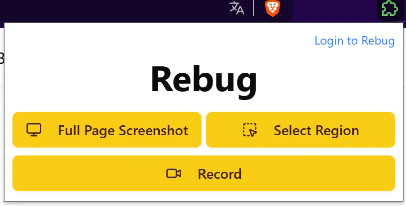 Extension popup interface